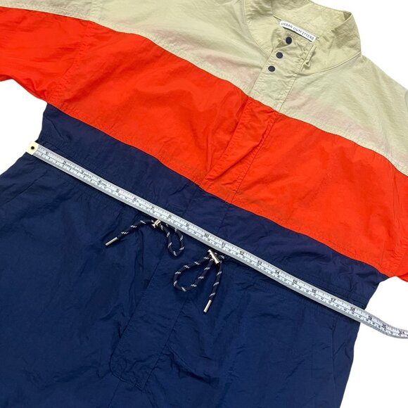 Urban Outfitters Copenhagen Nylon Jumpsuit Small Orange Navy Retro Gorpcore - Picture 14 of 16